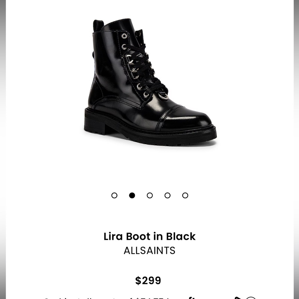 All Saints Lira Black Boots - Size 38